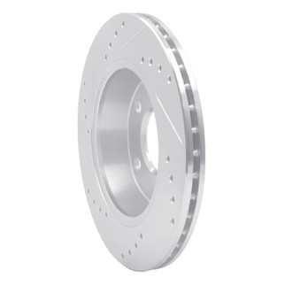 R1 85-91 Audi 200 Quattro Rear Right Drilled & Slotted Silver Brake Rotor