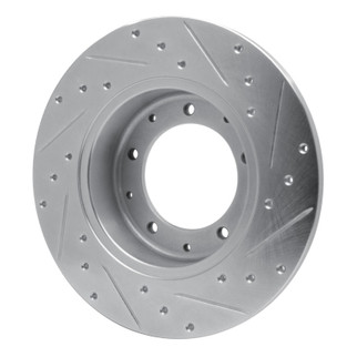 R1 74-16 Land Rover Range Rover Rear Left Drilled & Slotted Silver Brake Rotor