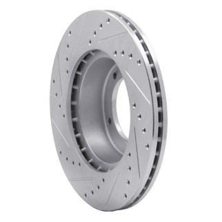 R1 90-16 Land Rover Range Rover Front Right Drilled & Slotted Silver Brake Rotor