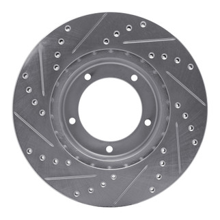 R1 90-16 Land Rover Range Rover Front Right Drilled & Slotted Silver Brake Rotor