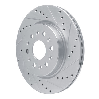 R1 17-25 Buick Enclave Rear Right Drilled & Slotted Silver Brake Rotor
