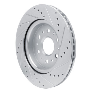 R1 17-25 Buick Enclave Rear Left Drilled & Slotted Silver Brake Rotor