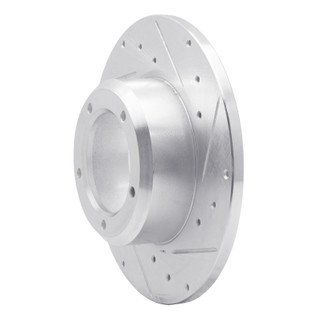 R1 74-99 Land Rover Defender 110 Front Right Drilled & Slotted Silver Brake Rotor