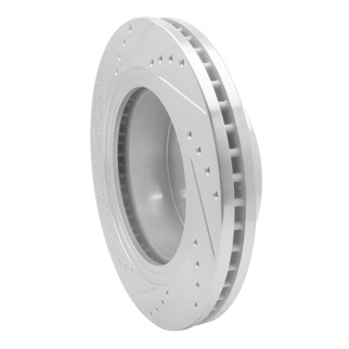R1 16-24 Nissan Titan XD Front Right Drilled & Slotted Silver Brake Rotor