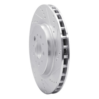 R1 04-07 Volvo S60 Rear Right Drilled & Slotted Silver Brake Rotor