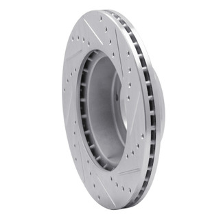 R1 90-16 Land Rover Defender 90 Front Left Drilled & Slotted Silver Brake Rotor