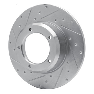 R1 74-99 Land Rover Discovery Front Left Drilled & Slotted Silver Brake Rotor