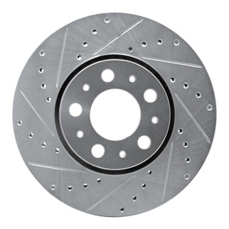 R1 99-09 Volvo S80 Front Left Drilled & Slotted Silver Brake Rotor