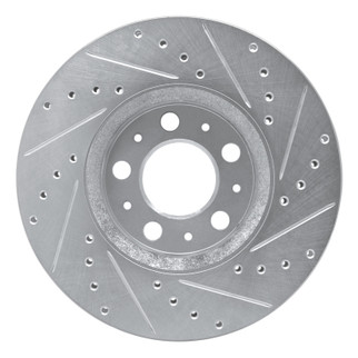 R1 99-09 Volvo S80 Front Left Drilled & Slotted Silver Brake Rotor