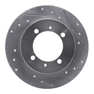 R1 00-07 Mitsubishi Space Star (Mexico) Rear Right Drilled & Slotted Silver Brake Rotor