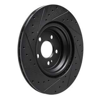 R1 20-26 Mercedes-Benz GLE53 AMG Rear Right Drilled & Slotted Black Brake Rotor