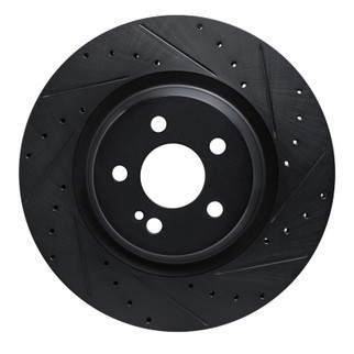 R1 20-26 Mercedes-Benz GLE53 AMG Rear Right Drilled & Slotted Black Brake Rotor
