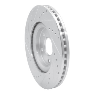 R1 14-19 Nissan Rogue Front Right Drilled & Slotted Silver Brake Rotor