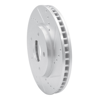 R1 11-25 Chevrolet City Express Front Right Drilled & Slotted Silver Brake Rotor