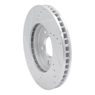 R1 11-25 Chevrolet City Express Front Right Drilled & Slotted Silver Brake Rotor