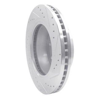 R1 12-21 Nissan NV1500 Front Left Drilled & Slotted Silver Brake Rotor