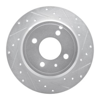 R1 93-95 Volvo 850 Rear Right Drilled & Slotted Silver Brake Rotor