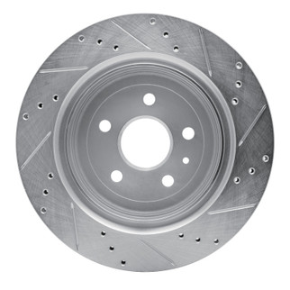 R1 16-24 Cadillac ATS Rear Left Drilled & Slotted Silver Brake Rotor