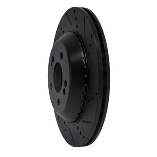 R1 15-21 Mercedes-Benz S550 Rear Right Drilled & Slotted Black Brake Rotor