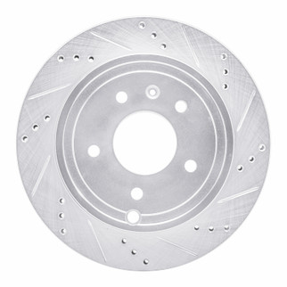 R1 07-15 Chevrolet CAPTIVA Rear Right Drilled & Slotted Silver Brake Rotor