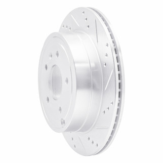 R1 07-15 Chevrolet CAPTIVA Rear Right Drilled & Slotted Silver Brake Rotor