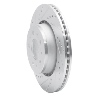 R1 82-92 Volvo 780 Front Left Drilled & Slotted Silver Brake Rotor