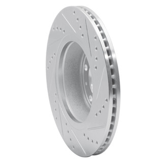 R1 82-92 Volvo 780 Front Left Drilled & Slotted Silver Brake Rotor