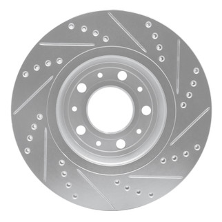 R1 82-92 Volvo 780 Front Left Drilled & Slotted Silver Brake Rotor