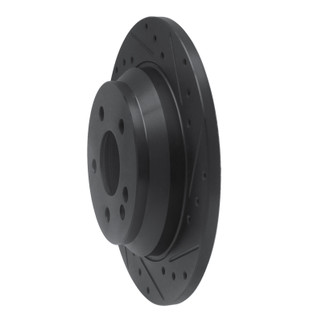 R1 16-23 Mercedes-Benz Viano (Mexico) Rear Right Drilled & Slotted Black Brake Rotor