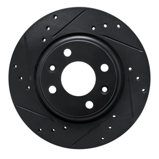 R1 15-19 Renault Logan (Mexico) Front Left Drilled & Slotted Black Brake Rotor