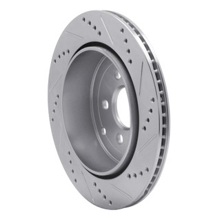 R1 08-12 Land Rover LR2 Rear Left Drilled & Slotted Silver Brake Rotor