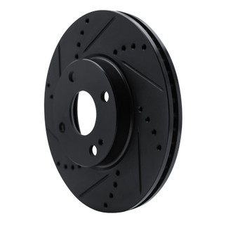 R1 16-25 Mazda 2 (Mexico) Front Left Drilled & Slotted Black Brake Rotor