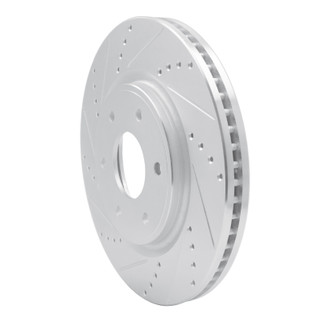 R1 05-07 Infiniti QX56 Front Left Drilled & Slotted Silver Brake Rotor