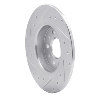 R1 14-19 Fiat 500L Rear Right Drilled & Slotted Silver Brake Rotor
