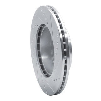 R1 82-90 Volvo 760 Series Front Left Drilled & Slotted Silver Brake Rotor