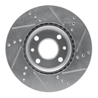 R1 09-19 Dodge Vision (Mexico) Front Left Drilled & Slotted Silver Brake Rotor