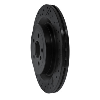 R1 12-19 Mercedes-Benz GLE63 AMG S Rear Drilled & Slotted Black Brake Rotor