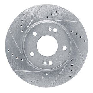 R1 21-25 Hyundai Elantra Front Left Drilled & Slotted Silver Brake Rotor