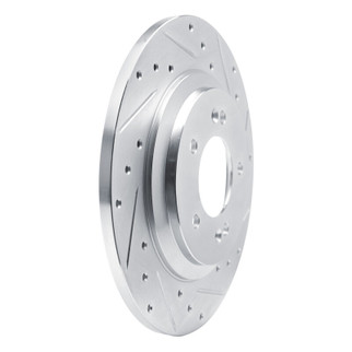 R1 19-22 Hyundai Veloster N Rear Right Drilled & Slotted Silver Brake Rotor