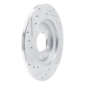 R1 19-22 Hyundai Veloster N Rear Right Drilled & Slotted Silver Brake Rotor