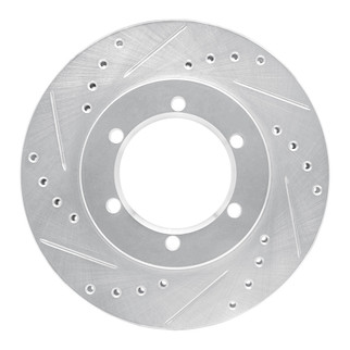 R1 98-15 Nissan NP300 (Mexico) Front Left Drilled & Slotted Silver Brake Rotor