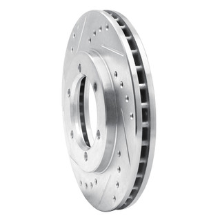 R1 98-15 Nissan NP300 (Mexico) Front Left Drilled & Slotted Silver Brake Rotor