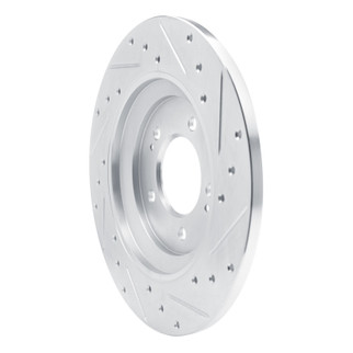 R1 19-22 Hyundai Veloster N Rear Left Drilled & Slotted Silver Brake Rotor