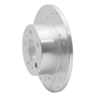 R1 67-72 Volvo 164 Front Left Drilled & Slotted Silver Brake Rotor