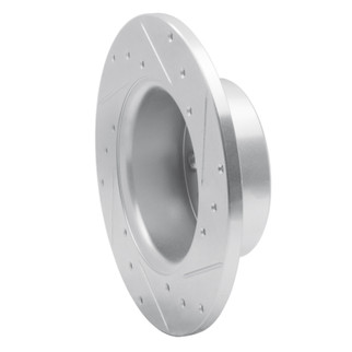 R1 67-72 Volvo 164 Front Left Drilled & Slotted Silver Brake Rotor