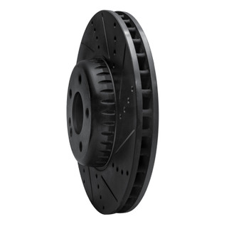 R1 15-23 Mercedes-Benz E250 Front Right Drilled & Slotted Black Brake Rotor