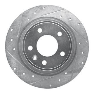 R1 11-19 Buick CASCADA Rear Left Drilled & Slotted Silver Brake Rotor