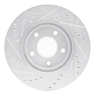 R1 07-10 Chevrolet COBALT Front Right Drilled & Slotted Silver Brake Rotor