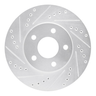 R1 07-10 Chevrolet COBALT Front Left Drilled & Slotted Silver Brake Rotor