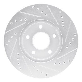 R1 07-10 Chevrolet COBALT Front Left Drilled & Slotted Silver Brake Rotor